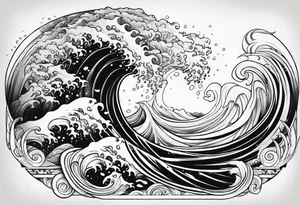 Poseidon with waves tattoo idea