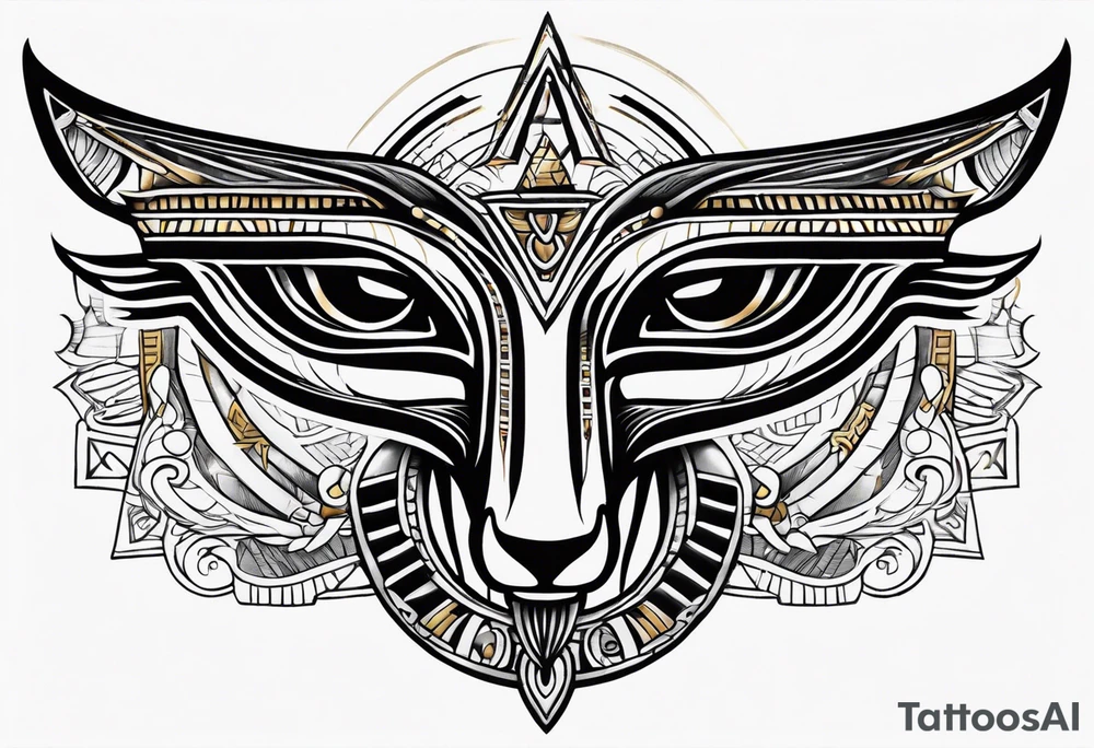 Anubis egyptian eye of horus back tattoo tattoo idea