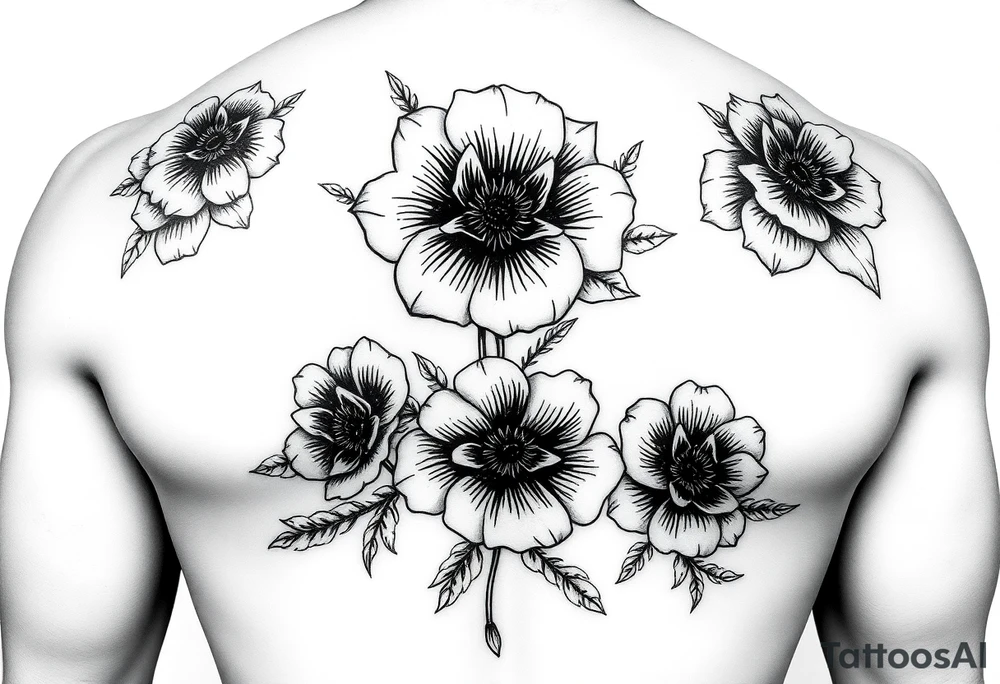 1, 2, and 4 
with flowers
for thigh for women tattoo idea