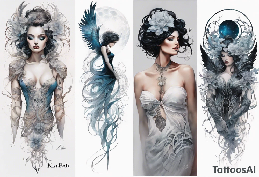 enchanted night by karol bak, intricate tattoo idea