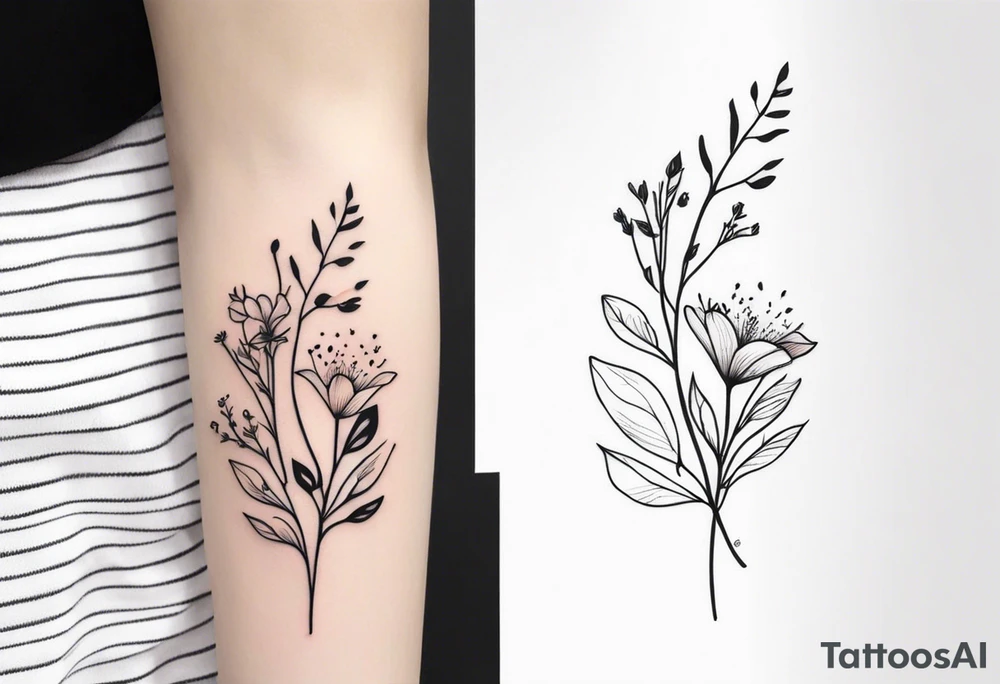 simple nature/floral tattoo for arm tattoo idea