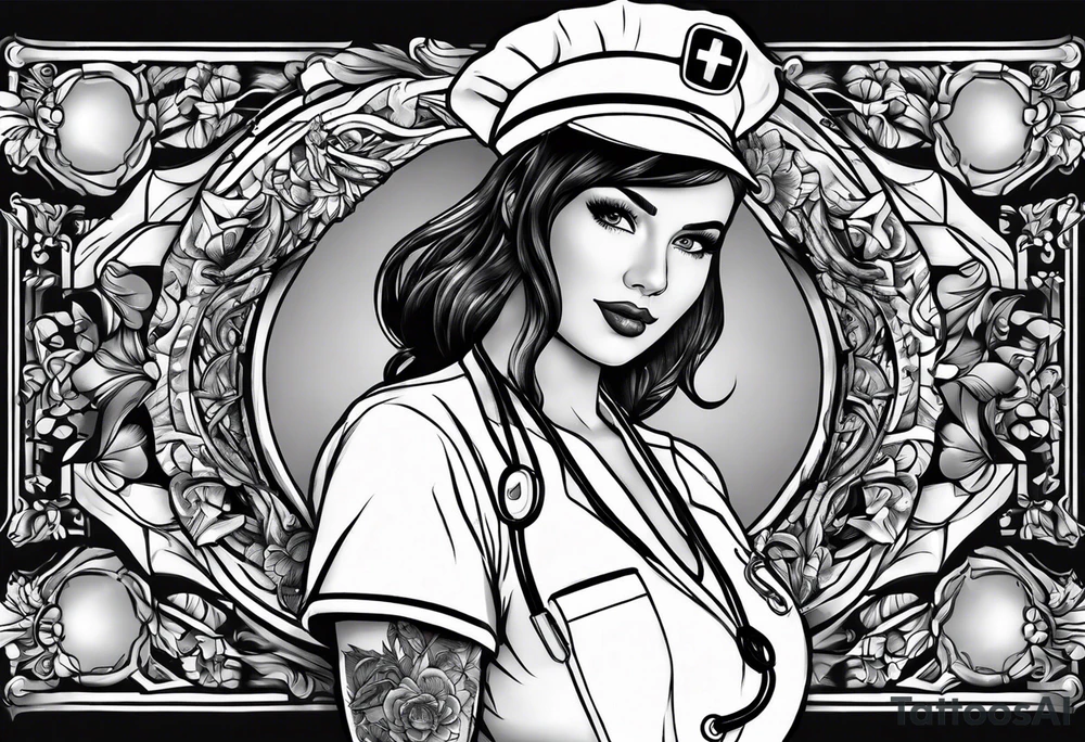 Nurse wearing PPE tattoo idea