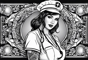 Nurse wearing PPE tattoo idea