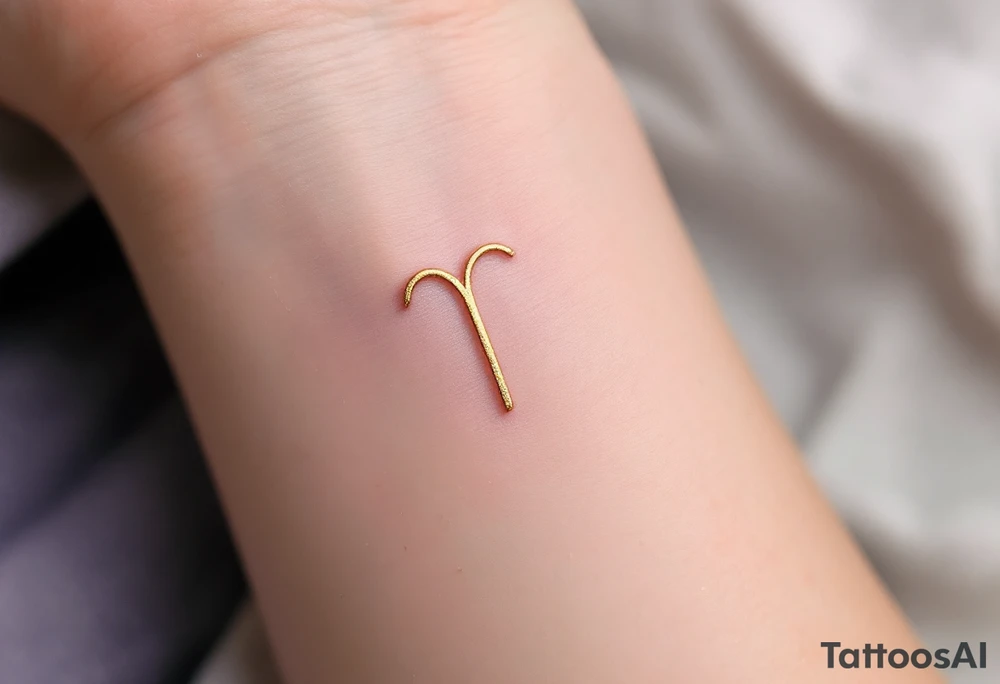 A symbol of rune of love carved with clean, sharp edges. The design in golden, and the background features a lavender. tattoo idea