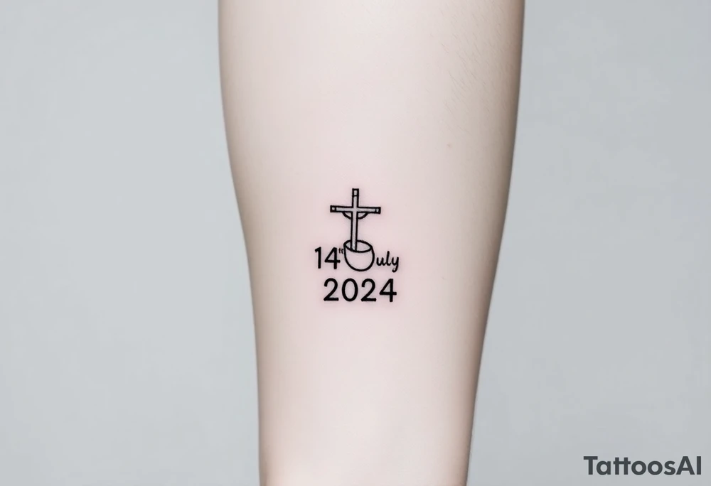 Baptism tattoo with the 14th July 2024 tattoo idea