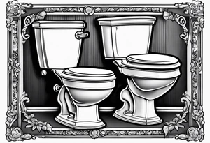 Very epic toilet with donkey from shrek sitting on it tattoo idea