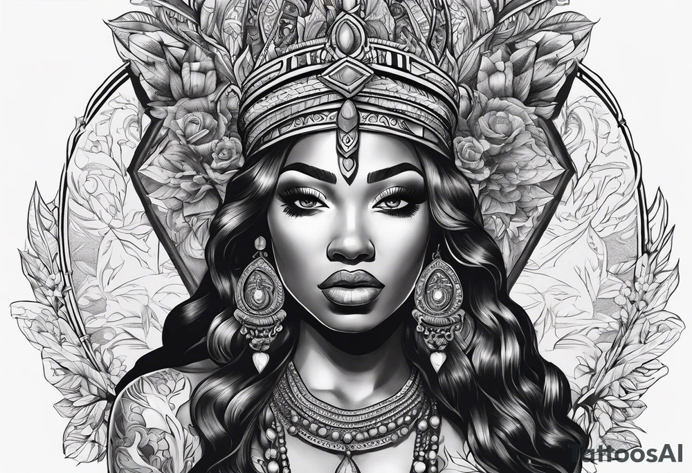 Black Goddess of cocaine tattoo idea