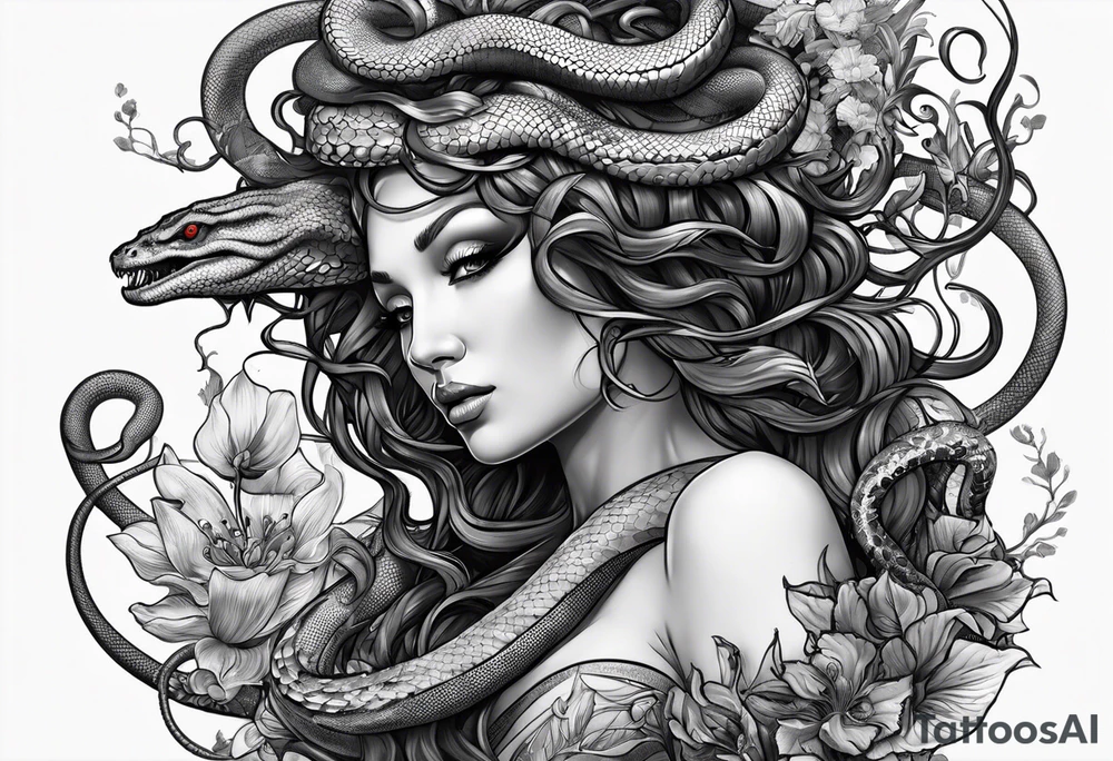 Medusa with Dionaea muscipula instead of snakes tattoo idea