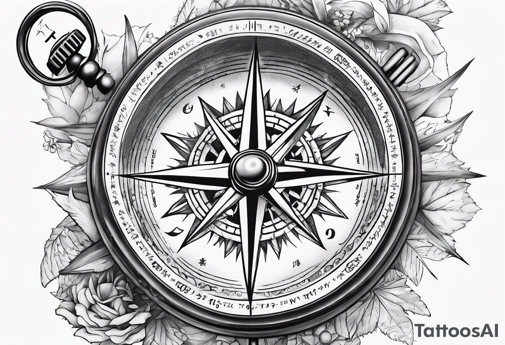 I want a compass combine with Mugiwara Luffy tattoo idea