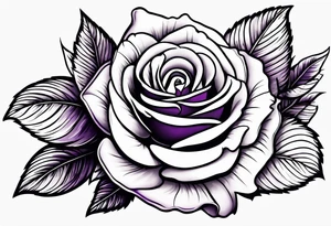 violet with greenery and a rose tattoo idea
