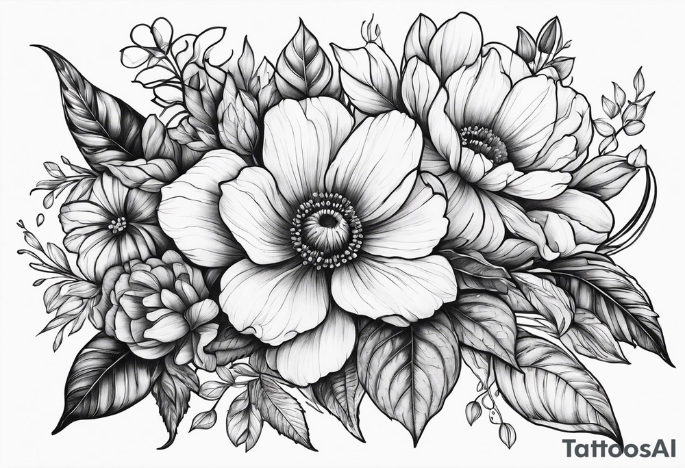 The month of October flowers tattoo idea