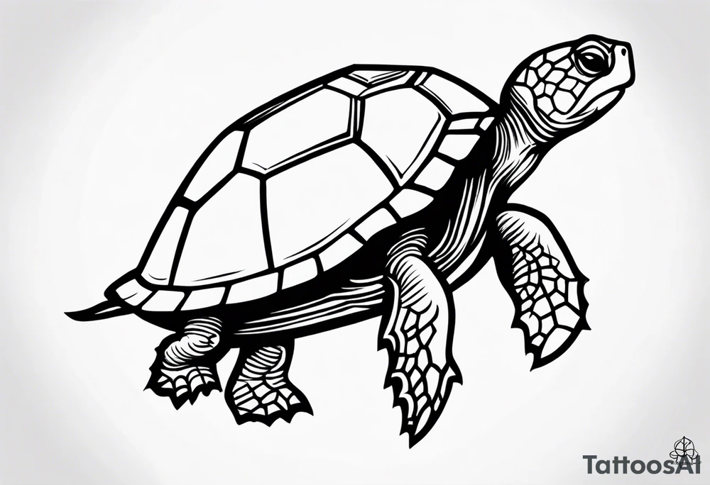 shoulder piece with a small turtle tattoo idea