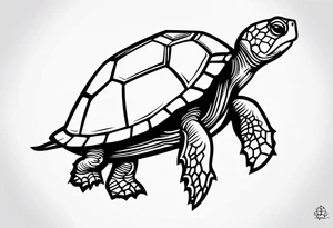 shoulder piece with a small turtle tattoo idea