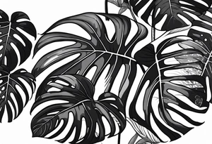 Monstera with mahory tatoo tattoo idea