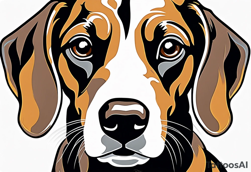 Black, brown and white dashchund tattoo idea