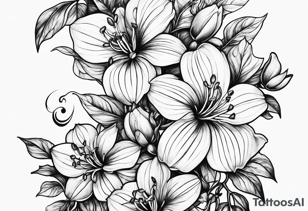 Honeysuckle vine tattoo idea