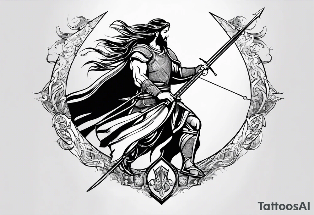 sagittarius, faith, strong, warrior, god, jesus, christ tattoo idea