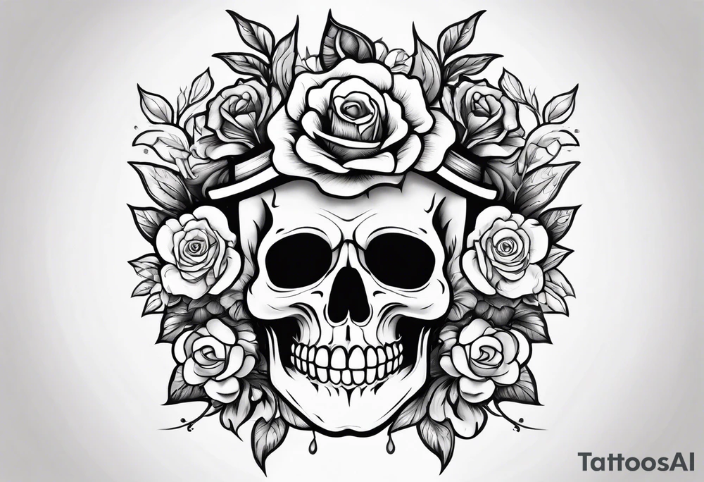 Ghost face holding flowers tattoo idea
