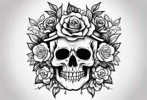 Ghost face holding flowers tattoo idea