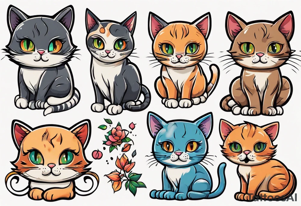 A cute cat tattoo idea