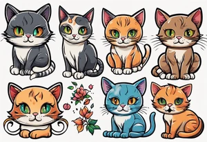 A cute cat tattoo idea