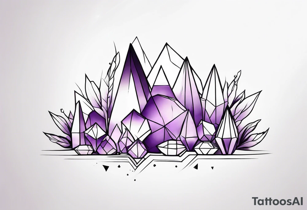 Amethyst crystals tattoo idea