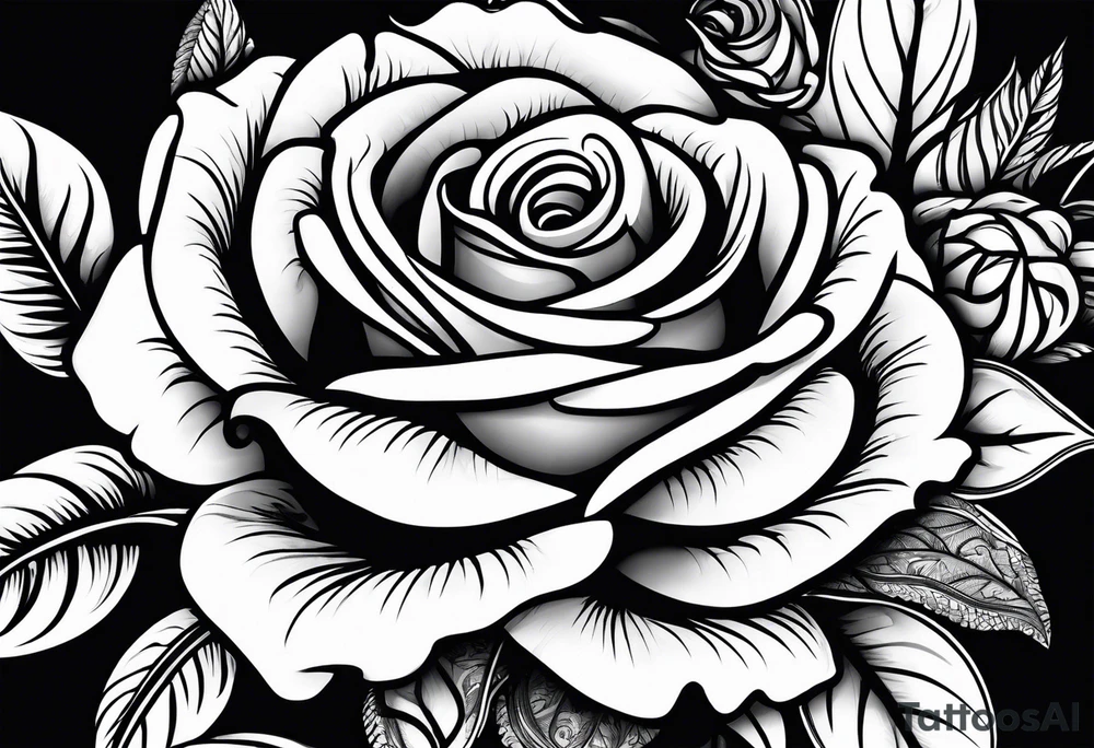 Roses and ornemental tattoo idea