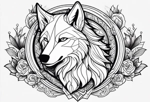 strength, pisces, small, nuanced, wolf, cute tattoo idea