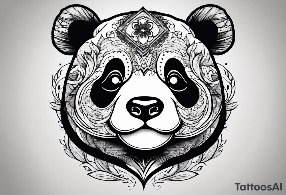 a fat cute panda tattoo idea