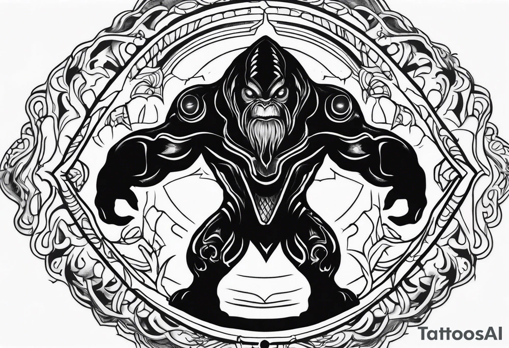 alien beaming up bigfoot tattoo idea