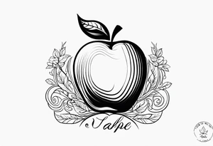 Apple, “Apple of my eye”, dad, bicep, feminine tattoo idea