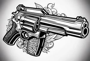 cartoon holding a gun tattoo idea