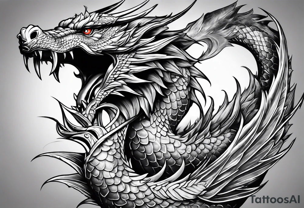 Drache mit ganzen Körper tattoo idea