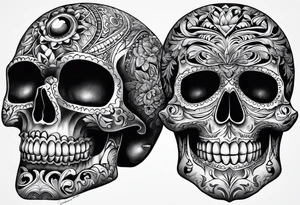 realistic mexican skulls tattoo idea