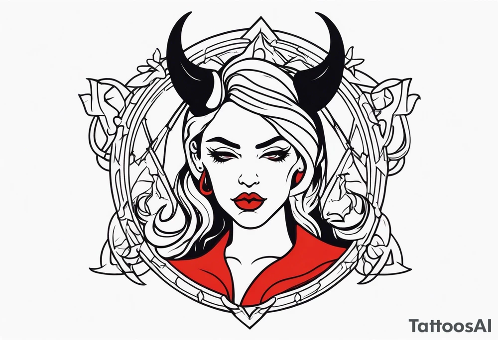 Woman devil tattoo idea