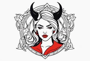 Woman devil tattoo idea