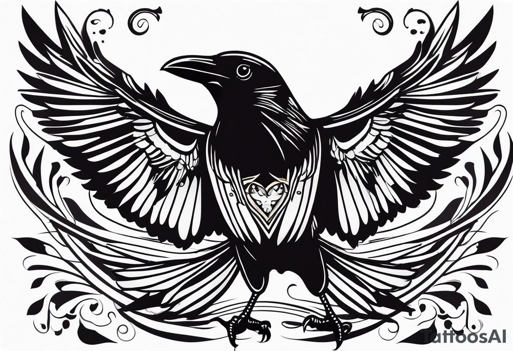 Black crow tattoo idea