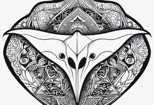 psychadelic manta ray symmetrical tattoo idea