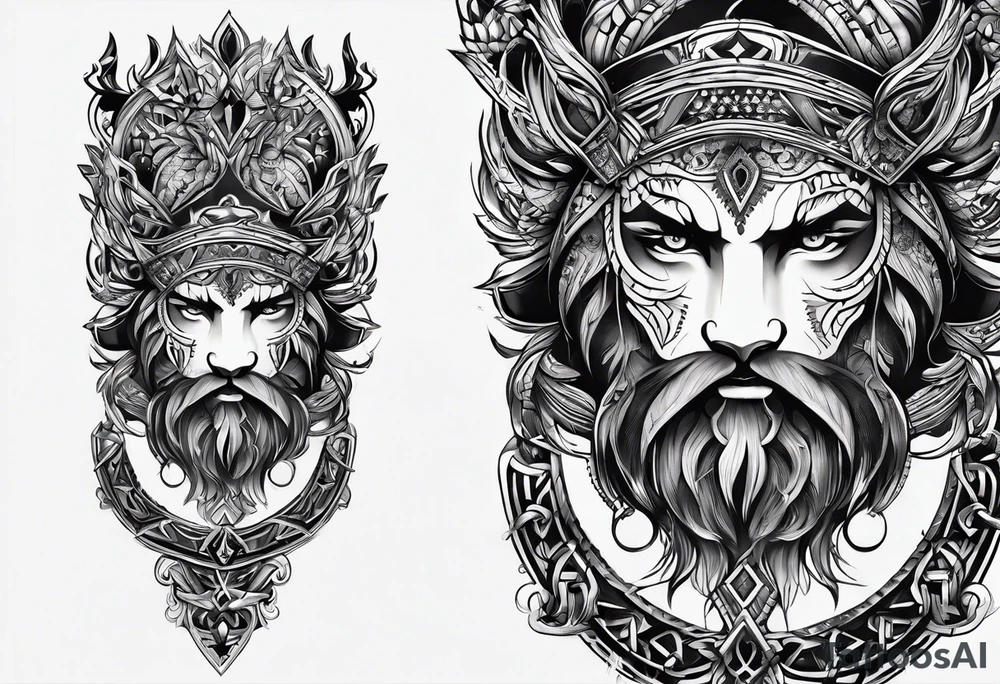 Thin line of a nordic chain that surrounds the forearm tattoo idea