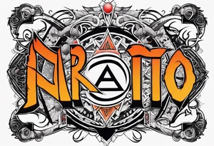 A naruto headband with the letters AR in the middle tattoo idea