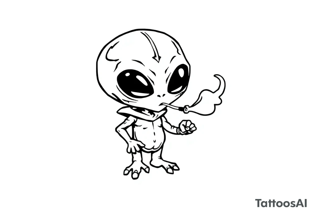 petit  extraterrestre
petit extraterrestre mignon qui fume sa clope électronique tattoo idea