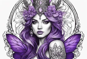 fairy queen in purple tattoo idea