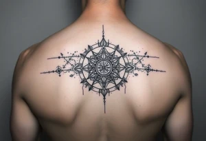 celestial galaxy with the scales of time tattoo idea