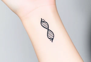 A DNA strand with the word "Divergent" subtly woven into its helix, symbolizing genetic uniqueness tattoo idea