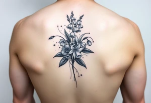 Larkspur and lily of the valley bouquet tattoo tattoo idea