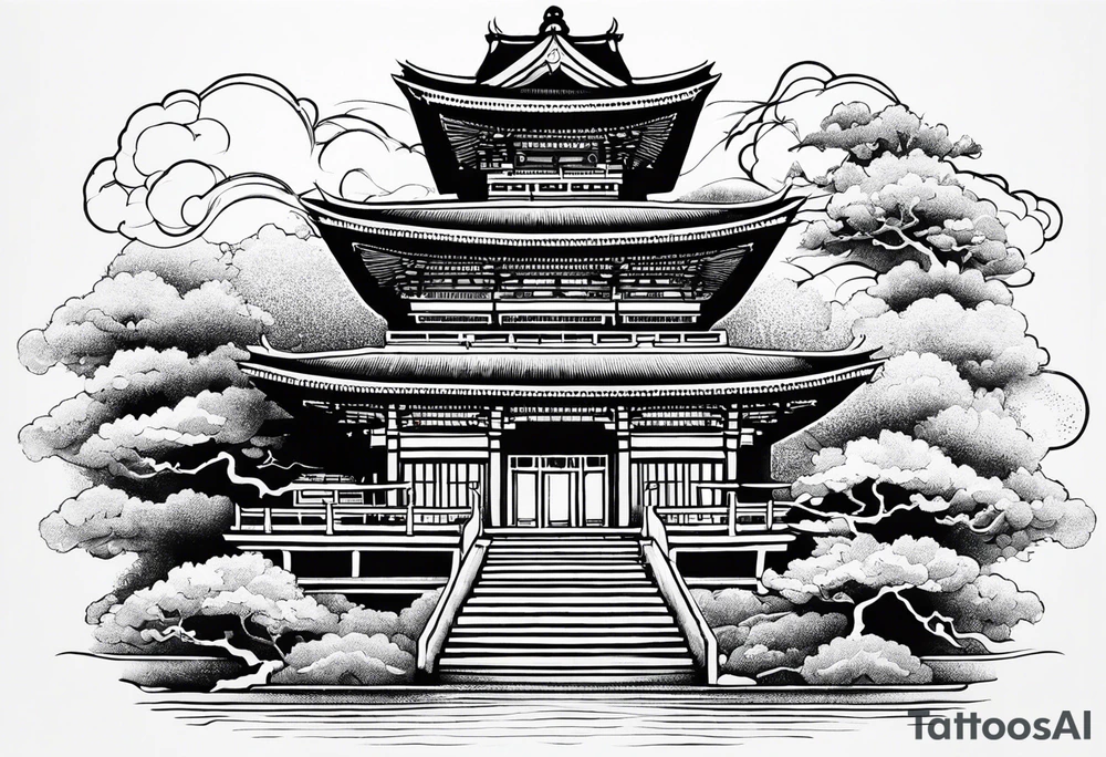 Japan buddist architecture tattoo tattoo idea