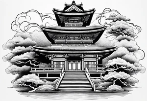 Japan buddist architecture tattoo tattoo idea