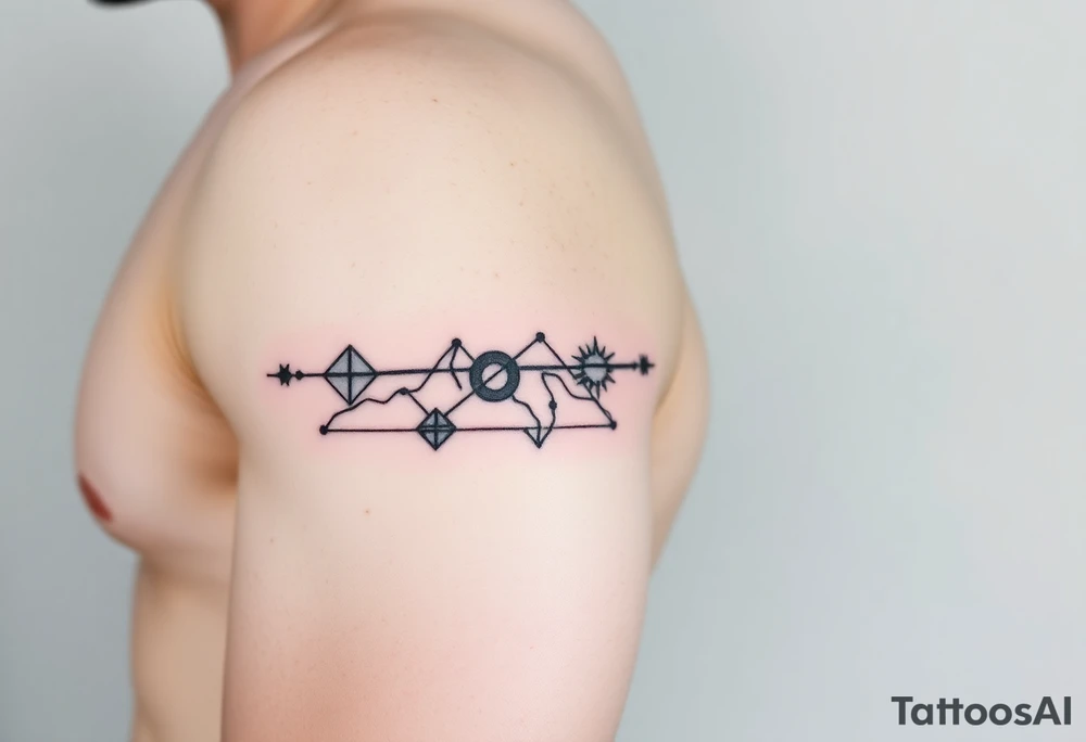 Simple.
Armband around the right arm.
Path exploring the universe. tattoo idea