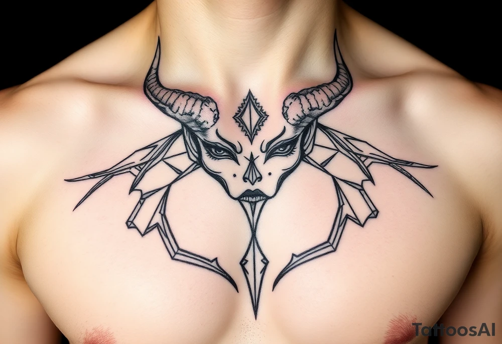 Feminine Tattoo with horns just barley touching collarbone tattoo idea Feminine Tattoo with horns just barley touching collarbone tattoo idea
