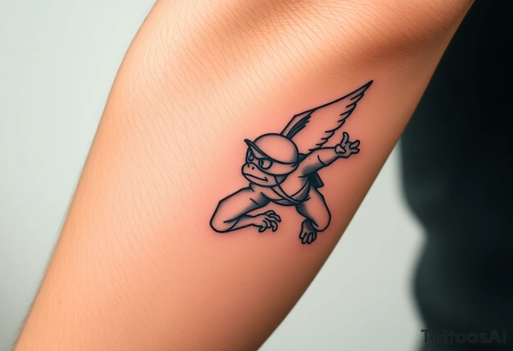 Flying ninja monkey turtle tattoo idea